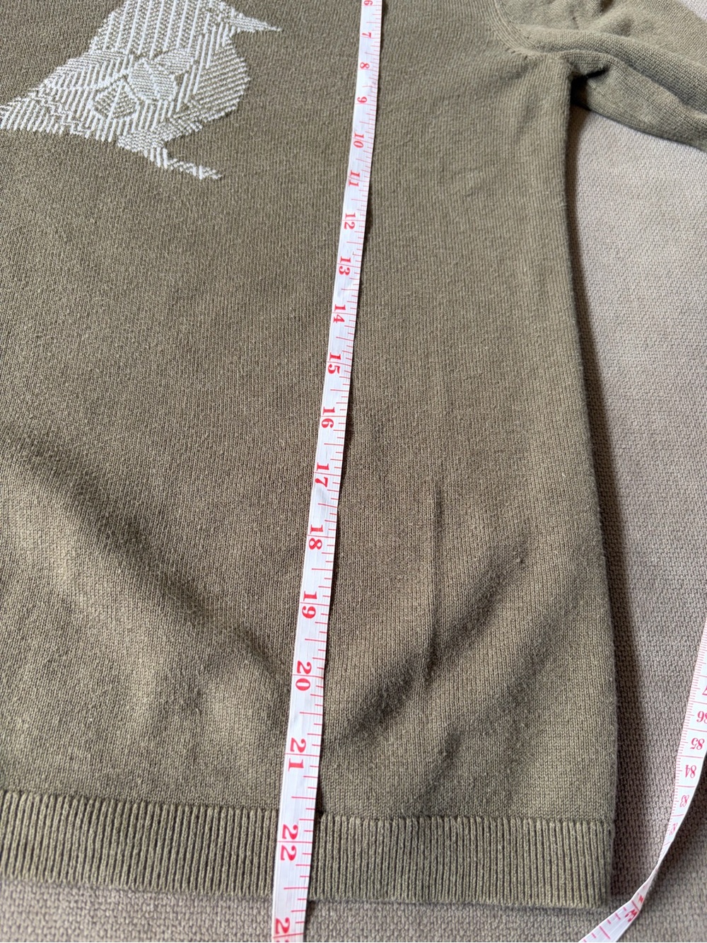 Banana Republic Bird Graphic Sweater Olive Green Cotton Rayon Knit Size S - Picture 7 of 7